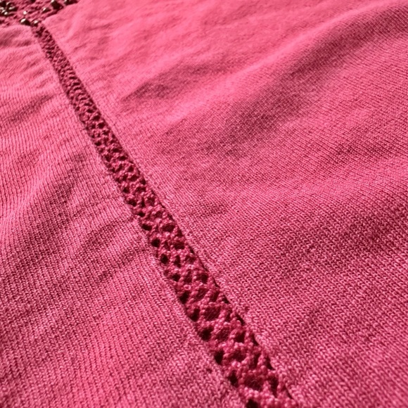 NWT We The Free FP Terra Cotta Front Lace Crochet Scoop Neck T-Shirt Size XS - Picture 10 of 14